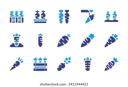 Carrot icon set. Duotone color. Vector illustration. Containing carrots, carrot.