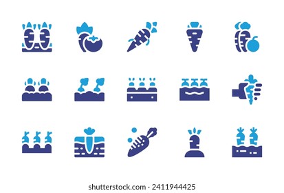 Carrot icon set. Duotone color. Vector illustration. Containing carrot, carrots, vegetable.