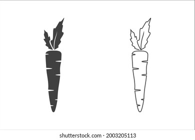 Carrot icon set flat style. Vector illustration