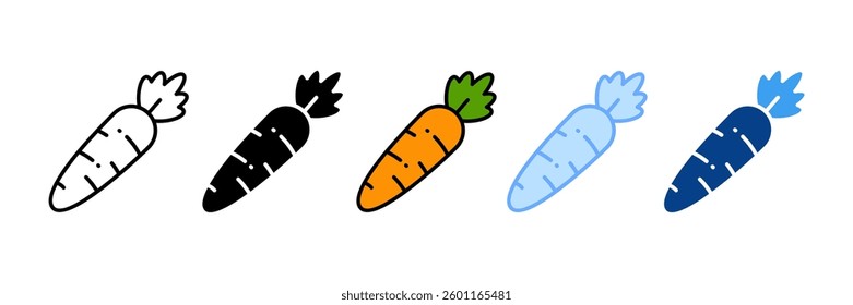 Carrot Icon Set Multiple Style Collection