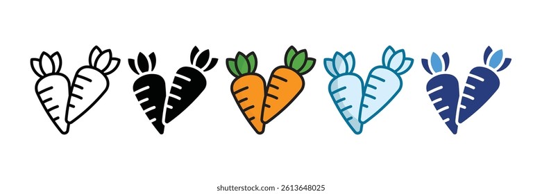 Carrot Icon Set Multiple Style Collection