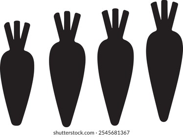 Carrot icon set. carrot icon vector. black carrot icon on white background.