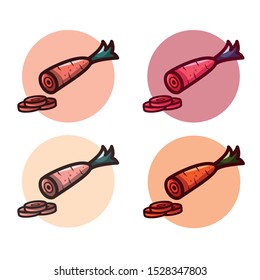 Carrot icon set vector illustration with variant color and clean background