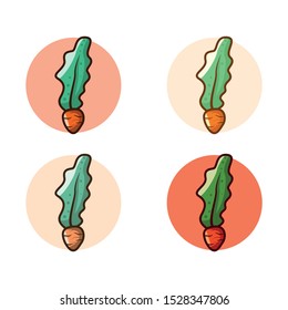 Carrot icon set vector illustration with variant color and clean background