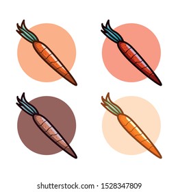 Carrot icon set vector illustration with variant color and clean background