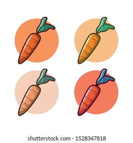 Carrot icon set vector illustration with variant color and clean background