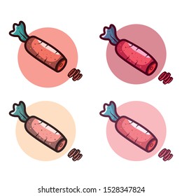 Carrot icon set vector illustration with variant color and clean background