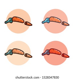 Carrot icon set vector illustration with variant color and clean background