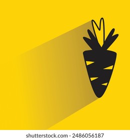 carrot icon with shadow on yellow background