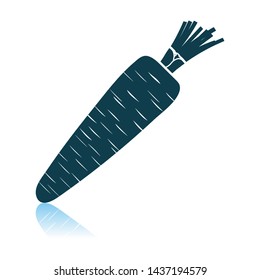 Carrot Icon. Shadow Reflection Design. Vector Illustration.