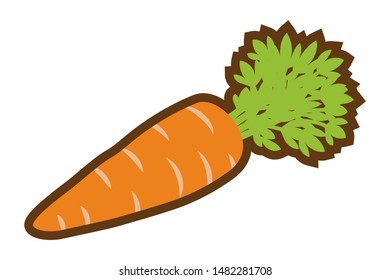 Carrot icon ,Simple cartoon line art