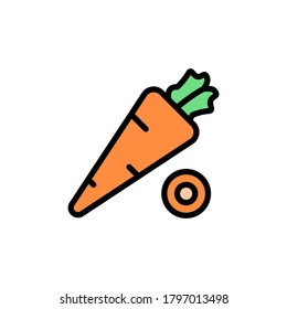 Carrot icon. Simple color with outline vector elements of vegetarian food icons for ui and ux, website or mobile application