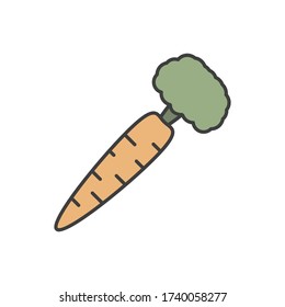 Carrot icon. Simple outline colored vector of amusement icons for ui and ux, website or mobile application