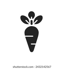 carrot icon simple white background editable 
