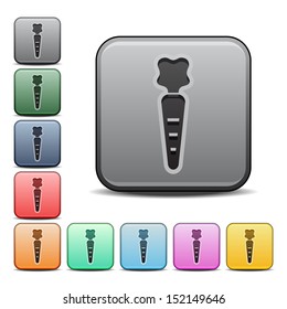 Carrot Icon Square Vector Icon with Color Variations