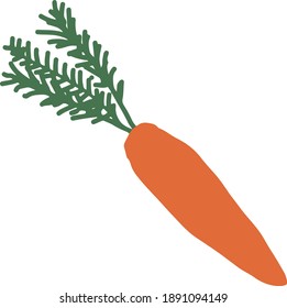 carrot icon, sticker. vector hand drawn doodle. vegetable harvest