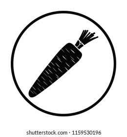 Carrot  icon. Thin circle design. Vector illustration.
