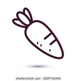 Carrot icon thin line for web and mobile, modern minimalist flat design. Eps 10 vector illustration.