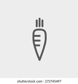 Carrot icon thin line for web and mobile, modern minimalistic flat design. Vector dark grey icon on light grey background.