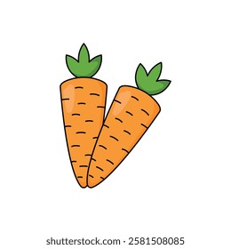 carrot icon vector design flat cartoon style