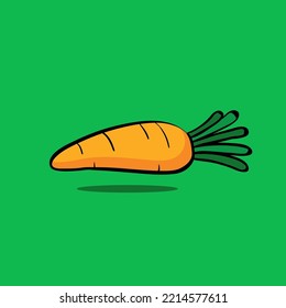carrot icon vector design with green background 