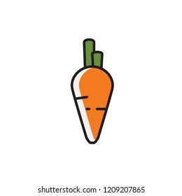 carrot icon vector. filled outline style vegetable icon