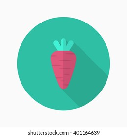 Carrot  icon, Vector flat long shadow design. EPS10