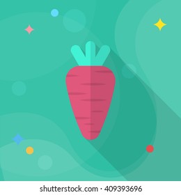 Carrot  icon, Vector flat long shadow design. EPS10
