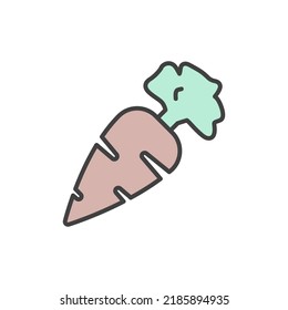 carrot icon vector illustration logo template for many purpose. Isolated on white background. full color cartoon