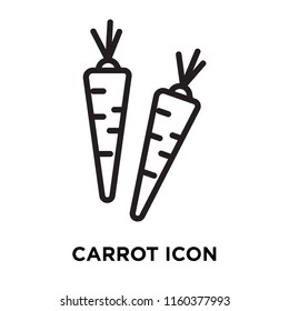 Carrot icon vector isolated on white background, Carrot transparent sign , linear symbol and stroke design elements in outline style