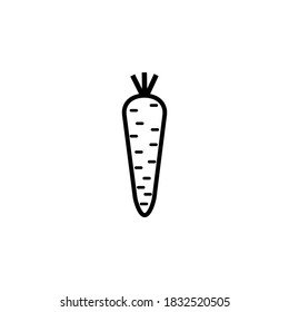 Carrot icon vector in line stroke Design. Vegetable outline vector illustration in white background.