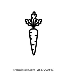 carrot icon vector, line style icon
