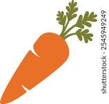 Carrot icon vector on white background, vegetable, illustration, carrot, icon, orange, vector, food, fresh, natural, organic, artwork, basic, outline, plain, silhouette