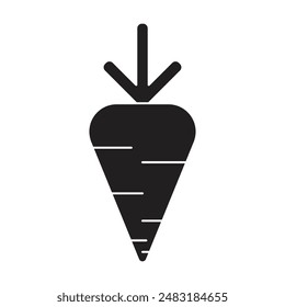 carrot icon vector on white background