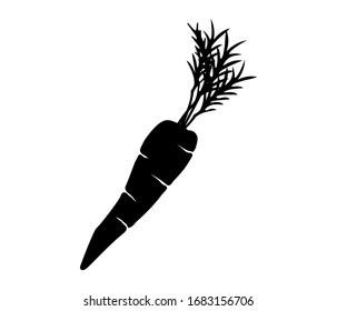 carrot icon vector silhouette isolated on white.