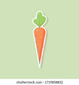 Icono de zanahoria vector, icono de corte de pegatinas, ilustración vectorial