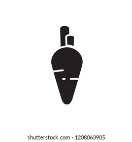 carrot icon vector. vegetable icon glyph style