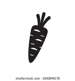 Carrot icon, Vegetable in black vector icon