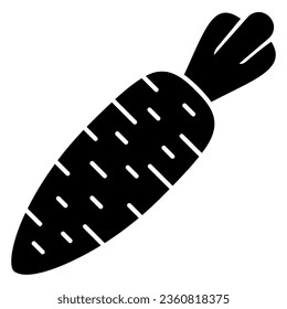 Carrot icon for vegetable and healthy food in black outline style