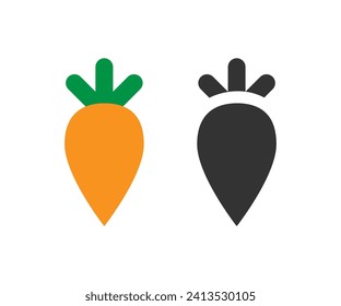 Carrot icon, vegetable symbol. Simple vector illustration.
