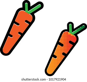 Carrot Icon, Vegetable Icon Vector Art Illustration