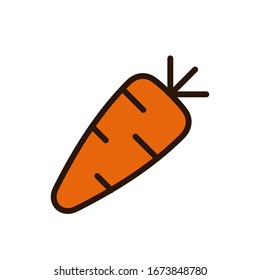 Icono de zanahoria, plantillas de diseño de vectores vegetales en fondo blanco