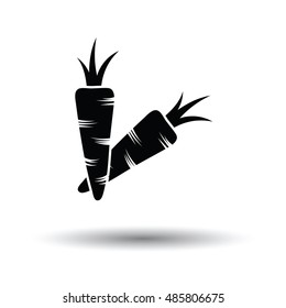 Carrot  icon. White background with shadow design. Vector illustration.