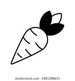 Karottensymbol mit weißem Hintergrund Vektorgrafik Stock Illustration