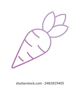 carrot icon with white background vector stock illustration