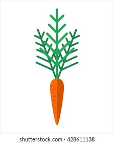 Carrot icon. Yummy orange carrot vegetable. Flat carrot on white background - vector stock.