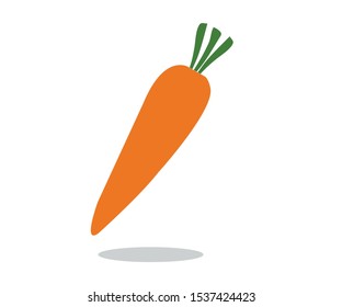 Carrot icon,fresh vegetable in simple flat design on white background vector illustration.