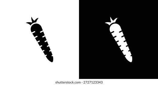Ícones de cenoura conceito de vetor plano. Ilustrações em preto e branco