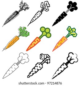 carrot icons vector set