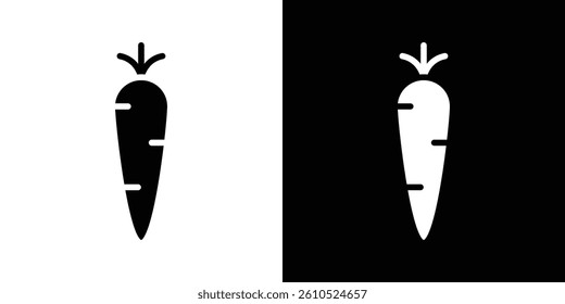 Carrot icons vector set in solid flat style